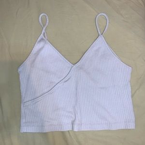 top shop asymmetrical baby blue crop top